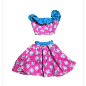 Vintage Barbie Great Weekends 2 Piece Pink Blue Skirt Set
